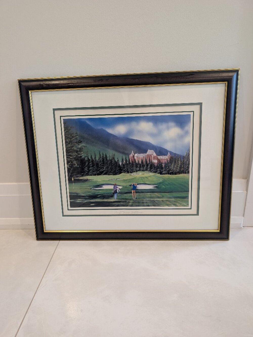 Framed Banff Springs Golf Course Art Print 22 x 27 By Renzo Vanzolini